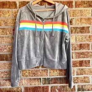 SO Lounge Life Gray Zip Hoodie Juniors XL